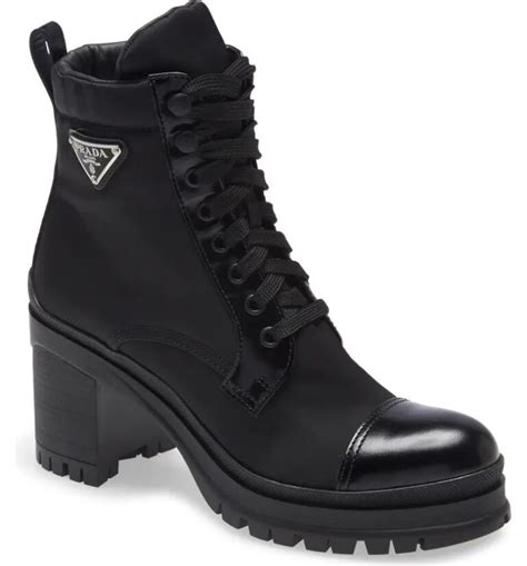 white prada boots womens|Prada block heel combat boots.